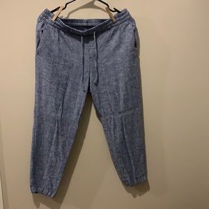 Old Navy blue linen blend jogger pants SIZE M